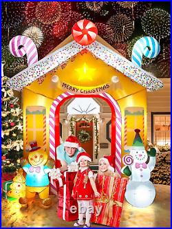 10FT Christmas Inflatables Arch for Outdoor Decoration, Xmas Gingerbread Man Sno