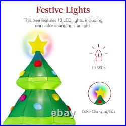 10Ft Inflatable Christmas Tree, Large Lighted Outdoor Blow up Decor With 10 LED Li