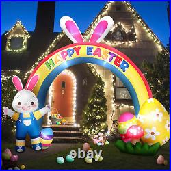10.6Ft Easter Inflatables Decoration Easter Inflatable Rainbow Arch with Bunny a