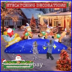 10 Foot Long Christmas Inflatable Outdoor Santa Sleigh and Reindeer Decoratio