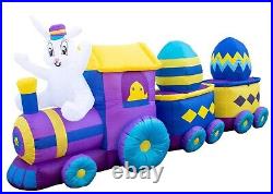 10 Ft Inflatable LED Easter Bunny Egg Train Yard Lawn Party Blow Up Outdoor Deco