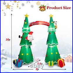 10' Tall Inflatable Christmas Arch with LEDs & Built-in Air Blower