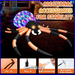12Ft Halloween Inflatables Spider with 7-Colors Changing LED Lights, Halloween D
