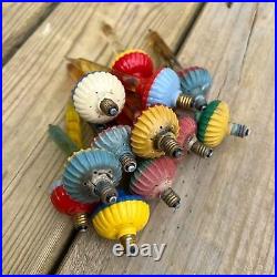 12 Antique Metal Candlestick Bulbs with Color Fluid in glass Xmas Ornament Light