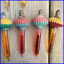 12 Antique Metal Candlestick Bulbs with Color Fluid in glass Xmas Ornament Light
