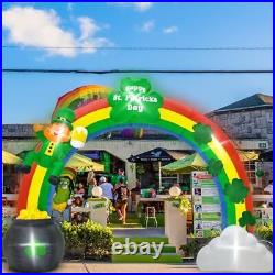 12 FT St Patrick's Day Decoration Outdoor, Giant Arch Inflatable Lucky Rainbow