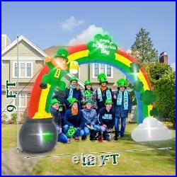 12 FT St Patrick's Day Decoration Outdoor, Giant Arch Inflatable Lucky Rainbow