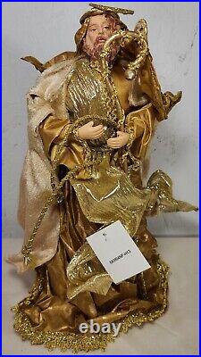 13 Mary Joseph Three Wisemen Ivory Gold 5 pc Nativity Set Christmas NEW