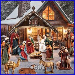 13 Pcs Christmas outside Nativity Scene Set Large Outdoor Yard Signs 4 Ft Xmas G
