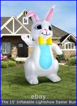 15' Inflatable Illuminated Easter Bunny Hammacher Schlemmer Lightshow