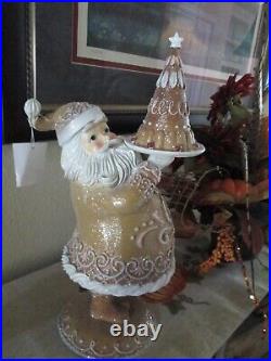 17 Gingerbread Santa with Desser Retro Vntg Style Christmas Figurine Decor/NEW