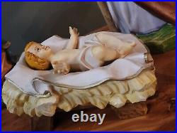 17 HOLY FAMILY Hand Painted ITALY SET of 3 Mache Plaster NWOB Mint Retail $750