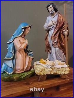 17 HOLY FAMILY Hand Painted ITALY SET of 3 Mache Plaster NWOB Mint Retail $750