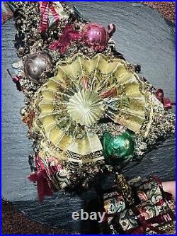 1930s CHRISTMAS TREE ART NOUVEAU BIRDS DESK TABLE TOP