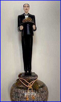 1990s Man With Tux & Top Hat 2ft 7 Statue RARE VINTAGE Show Stopper Horchow $$