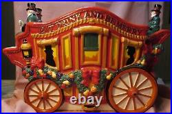 2008 Department 56 Porcelain Thanksgiving Carriage Bowl, 13 Long, Used Vg