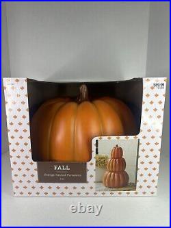 2024 Hobby Lobby Nesting Stackable Orange Pumpkin Set Fall Halloween Decor