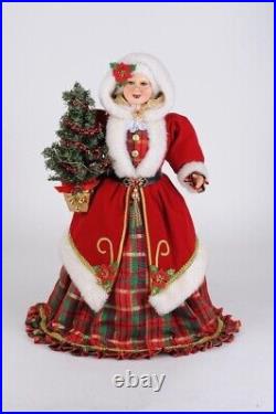 20 Karen Didion Lighted Trad Mrs Claus Tree Doll Figure Retro Christmas Decor