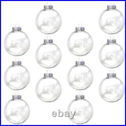 20 Pcs Plastic Transparent Ball Christmas Fillable Baubles Ornament Ornaments