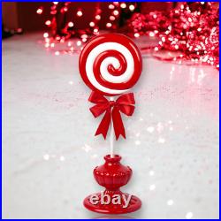 22in Peppermint Swirl Lollipop on Red Base Christmas Decor SHIPS WITHIN 15