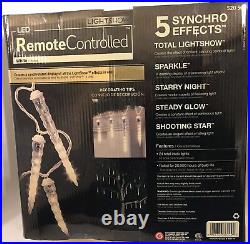 24 LED Icicle 5 Synchro Effects With Remote Control Christmas WHITE Light Show NEW
