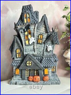 27 x 18 Extra Large Halloween Victorian Haunted House LED light Up NEW