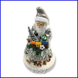 $297 Ino Schaller Gray Santa /w Toys Handmade Paper Mache Doll Figurine 12
