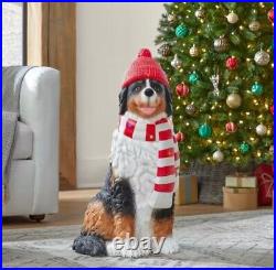 2.5 ft. Christmas Bernese Mountain Dog with LED Lights Timer HOME ACCENTS