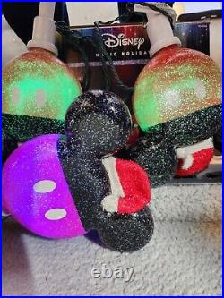 2 Disney Holiday Magic Gemmy Mickey Friends 3-Marker Color Changing Yard Lights