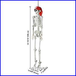 2 Pack 5.4 FT Skeletons Props Decoration with Movable Joints Halloween Party