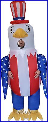 2 Packs Patriotic Inflatable USA Bald Eagle Costume 4Th of July Eagle Blow-Up Co