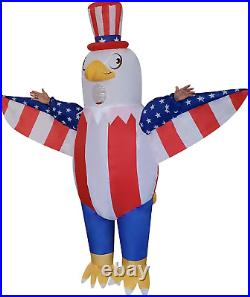 2 Packs Patriotic Inflatable USA Bald Eagle Costume 4Th of July Eagle Blow-Up Co
