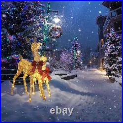 2 Piece 160 LED Lighted Christmas Deer Family Set Outdoor Yard Decor Holiday