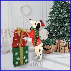 31In Christmas Dachshund Dog Decoration with LED Lights, Dalmatians Outdoor Disp