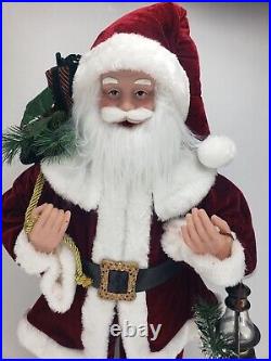 34 Deluxe Santa Claus Figurine w gifts & lantern Classical Father Christmas CVS