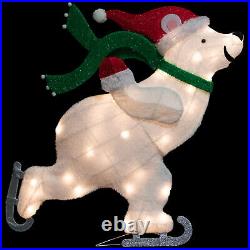 36.25 Lighted Skating Polar Bear Christmas Decoration