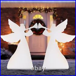 3Ft Set of 2 Outdoor Christmas Angel Yard Decorations, Weather-Resistant PVC Déc