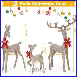 3-Piece Outdoor Christmas Deer Family Set 5 Feet Tall with LED Lights