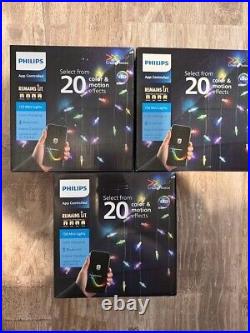 3 boxes Philips 150 mini lights LED App controlled 8 colors motion bluetooth