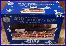 3d Holographic Holiday Train 74 Christmas Light Decor 1991 Kmart Exclusive, Nib