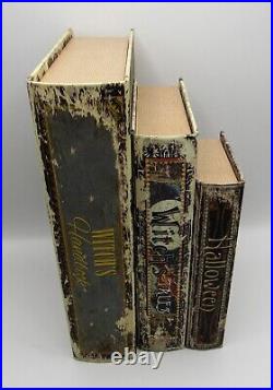 3x HALLOWEEN WITCH'S HANDBOOK & WITCH'S TALES RETRO STYLE FAUX BOOKS STASH BOXES