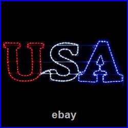 48 Inch Red White and Blue Patriotic USA LED Rope Light Motif Lighted Silhouet