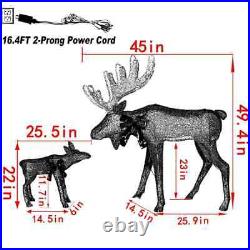 49.5 In. Cool White LED Moose Deer Christmas Holiday Yard Decoration (2-Piece)