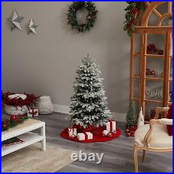 4' Flocked North Carolina Fir Artificial Christmas Tree with250 LED's. Retail $218