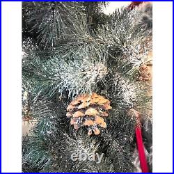 4 Ft Tall Old World Fur Santa Claus Christmas Pine Tree Vinatge Holiday Statue
