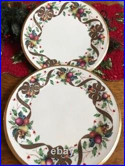 4 Lenox Holiday Tartan SALAD Plates 8.25 new with labels Hard to Find
