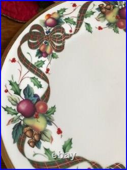 4 Lenox Holiday Tartan SALAD Plates 8.25 new with labels Hard to Find