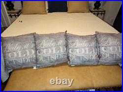 4 Pottery Barn Indoor/Outdoor Winter Pillow Baby It's Cold Outside, 18x18, Used