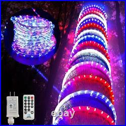 4th of July Decorations Outdoor Lights, 100ft 1200 100ft, Red, White, Blue