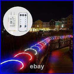 4th of July Decorations Outdoor Lights, 100ft 1200 100ft, Red, White, Blue
